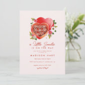 Rood hart Chocolade Valentijnsdag Baby shower Kaart (Staand voorkant)