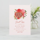 Rood hart Chocolade Valentijnsdag Vrijgezellenfees Kaart (Staand voorkant)