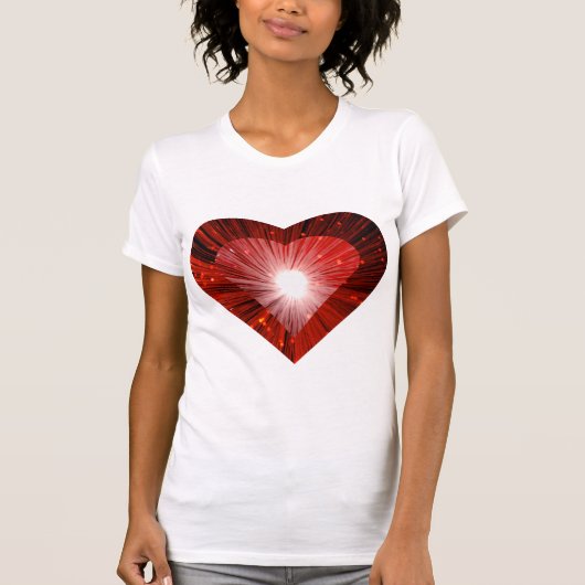 Rood hart dames met T-shirt wit (Voorkant)