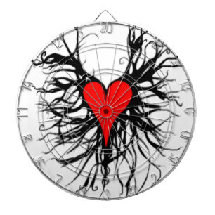 Rood hart dartbord