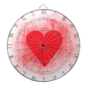 Rood hart dartbord