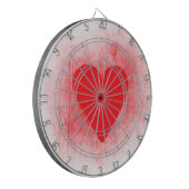 Rood hart dartbord (Voorkant Links)