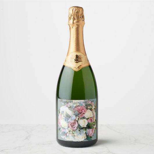 Rood Hart Design Sparkling Wijnetiket (Voorkant)