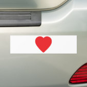 rood hart één bumpersticker (Op auto)