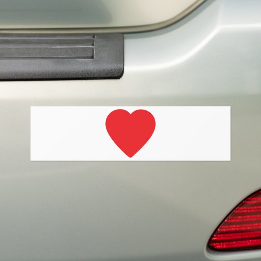 rood hart één bumpersticker (Op auto)