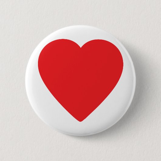 rood hart één ronde button 5,7 cm (Voorkant)