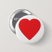 rood hart één ronde button 5,7 cm (Voorkant /achterkant)
