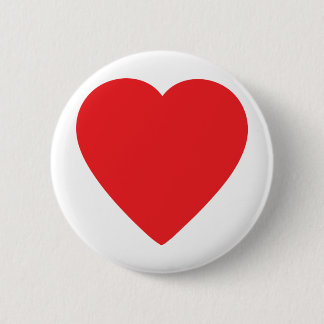 rood hart één ronde button 5,7 cm
