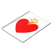 Rood hart en gouden poot notitieboek (Linkerzijde)