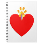 Rood hart en gouden poot notitieboek (Voorkant)