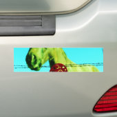 Rood hart en paard bumpersticker (Op auto)