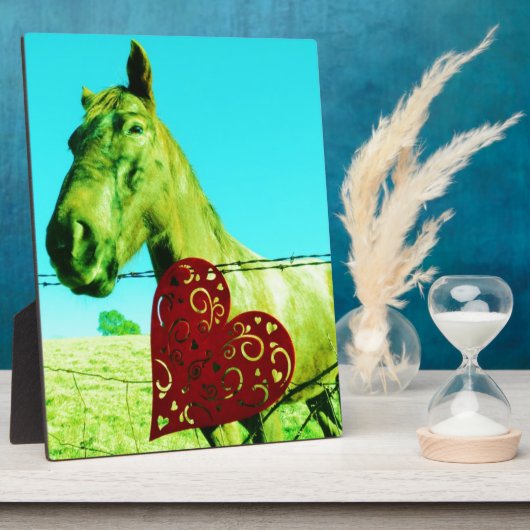 Rood hart en paard fotoplaat (Zijkant)