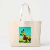 Rood hart en paard grote tote bag (Voorkant)
