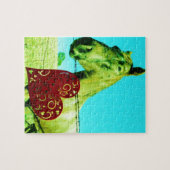 Rood hart en paard legpuzzel (Horizontaal)