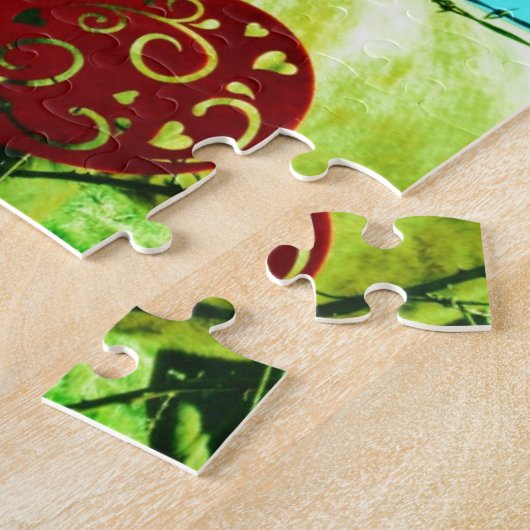 Rood hart en paard legpuzzel (Zijkant)