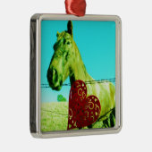 Rood hart en paard metalen ornament (Rechts)