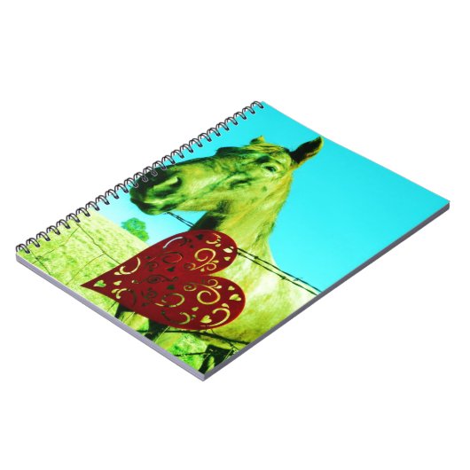 Rood hart en paard notitieboek (Linkerzijde)