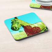 Rood hart en paard onderzetter (Linkerzijde)