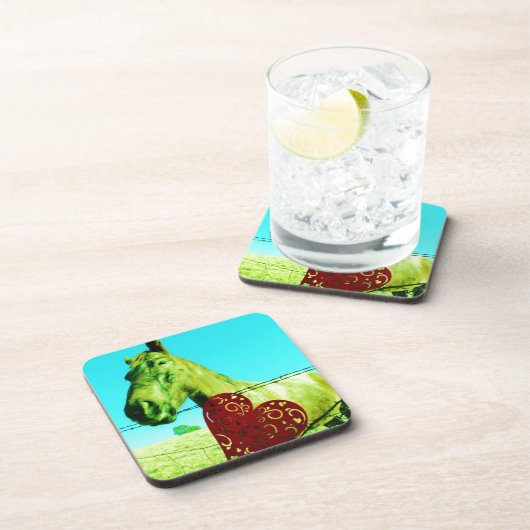 Rood hart en paard onderzetter (Rechterzijde)