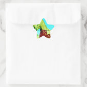 Rood hart en paard ster sticker (Tas)