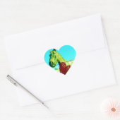 Rood hart en paard sticker (Envelop)