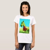 Rood hart en paard t-shirt (Voorkant volledig)