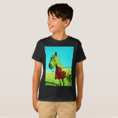 Rood hart en paard t-shirt (Voorkant volledig)