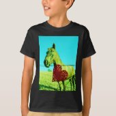 Rood hart en paard t-shirt (Voorkant)