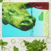 Rood hart en paard theedoek (Gevouwen)