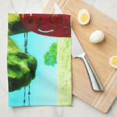 Rood hart en paard theedoek (Quarter Fold)