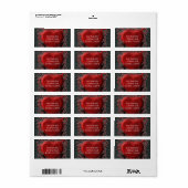 Rood hart en Rozen Gothische Valentijn Wedding Par Etiket (Full Sheet)