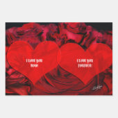 Rood HART en ROZEN inpakpapier (Voorkant)