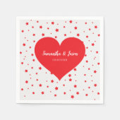 Rood hart en sterren servet (Voorkant)