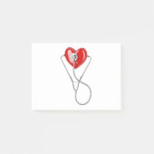 Rood hart en stethoscoop post-it® notes (Voorkant)