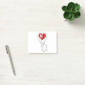 Rood hart en stethoscoop post-it® notes (Kantoor)