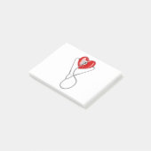 Rood hart en stethoscoop post-it® notes (Schuin)