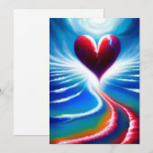 Rood hart feestdagenkaart (Voorkant / Achterkant)