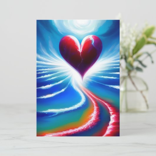 Rood hart feestdagenkaart (Staand voorkant)