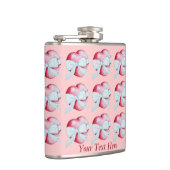 rood hart gebonden aan wit lintbogen kunstontwerp heupfles (Rechts)