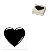 Rood hart gevormd, liefde hart, rubberen stempel (Gestempeld)