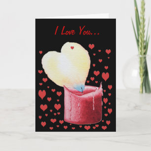 rood hart gevormd vlam romantische liefde kaart