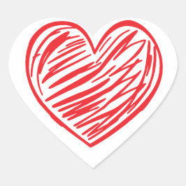 Rood hart hart sticker