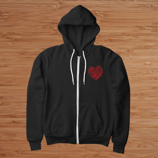 Rood hart hoodie