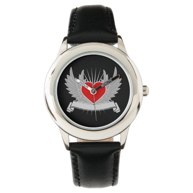 Rood hart horloge (Voorkant)