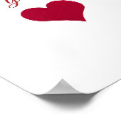 rood hart houdt meer van je gezegde poster (Hoek)