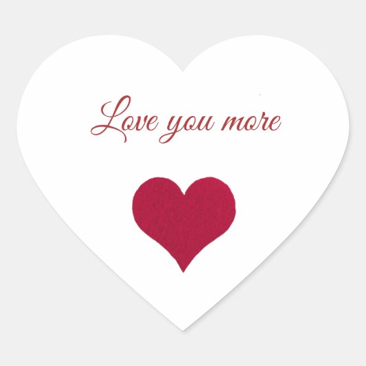 rood hart houdt meer van je sticker (Voorkant)