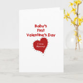 Rood Hart I de Eerste Valentijnsdag van de Mama Kaart (Gele Bloem)