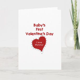 Rood Hart I de Eerste Valentijnsdag van de Mama Kaart