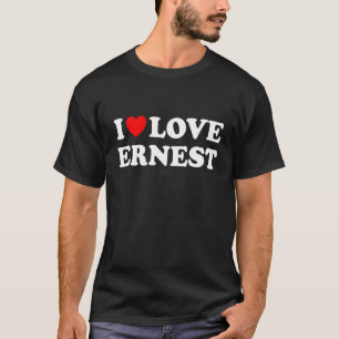 Rood hart Ik hou van Ernest T-shirt