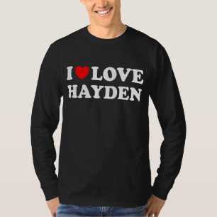 Rood hart Ik hou van Hayden T-shirt
